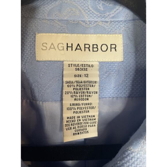 Sag Harbor Light Blue Jacket Size 12 - Unique Purple Buttons - Lined/Long Sleeve - Picture 2 of 10